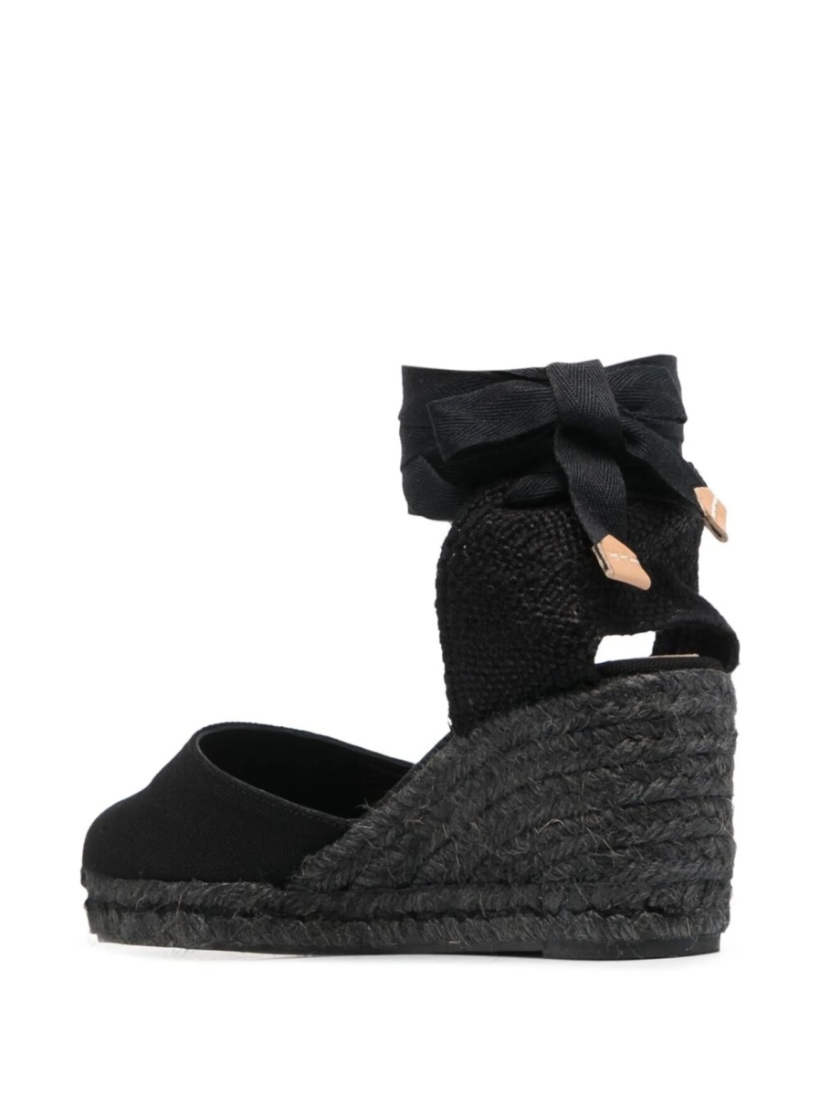 Espadrile CASTAÑER negre din iuta si material textil - Img 3