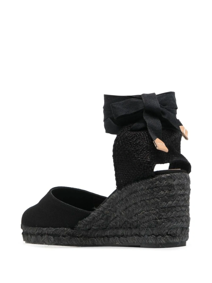 Espadrile CASTAÑER negre din iuta si material textil - Img 3