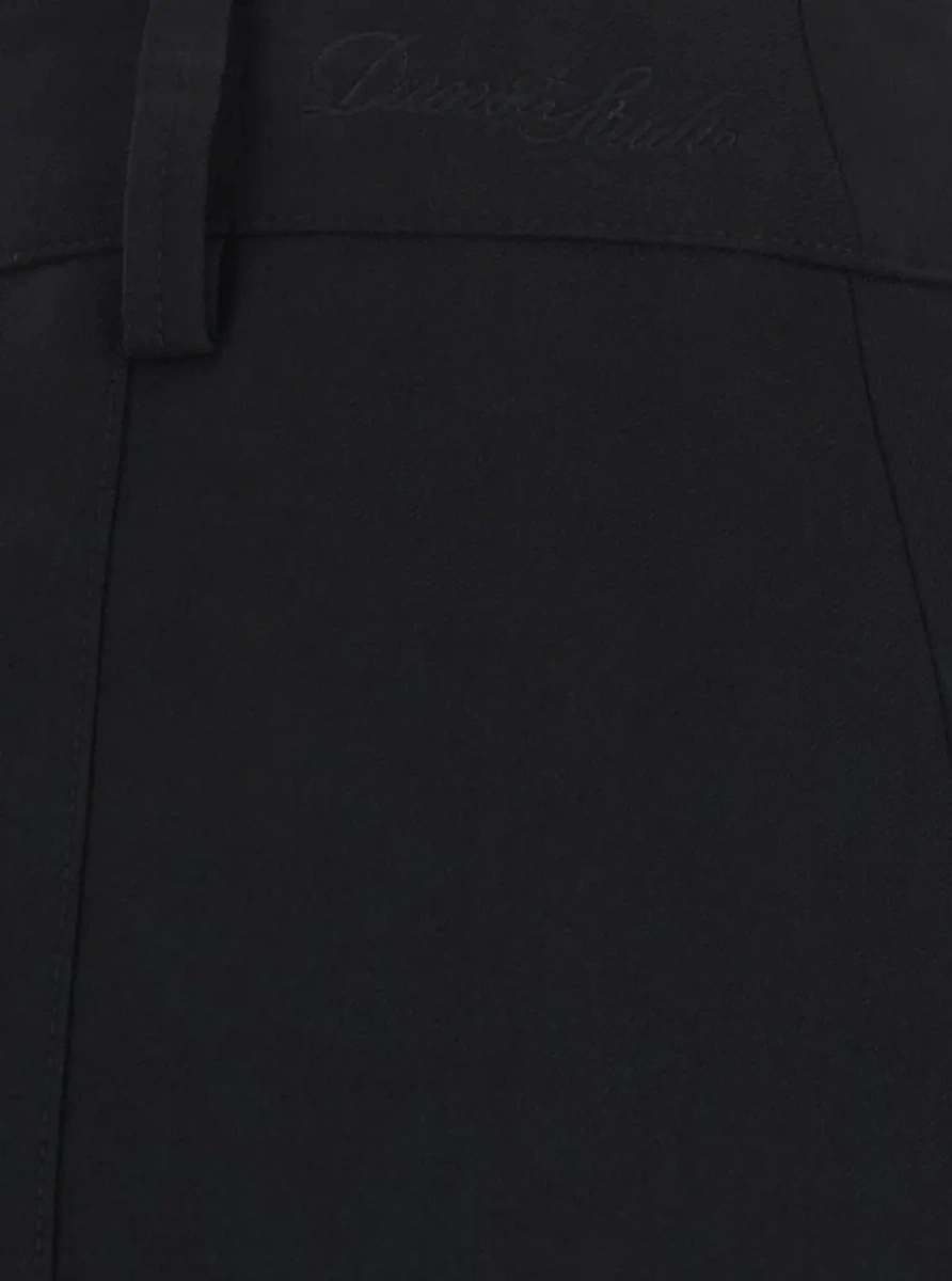 Fusta black mini skirt with side zip closure and logo lettering on the side in Tech Fabric Women - Img 3