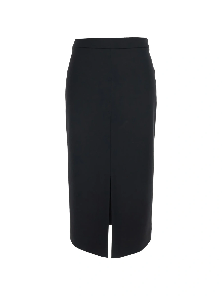 Fusta black Skirt with slit on front and back in Fabric and wool Woman - Img 6