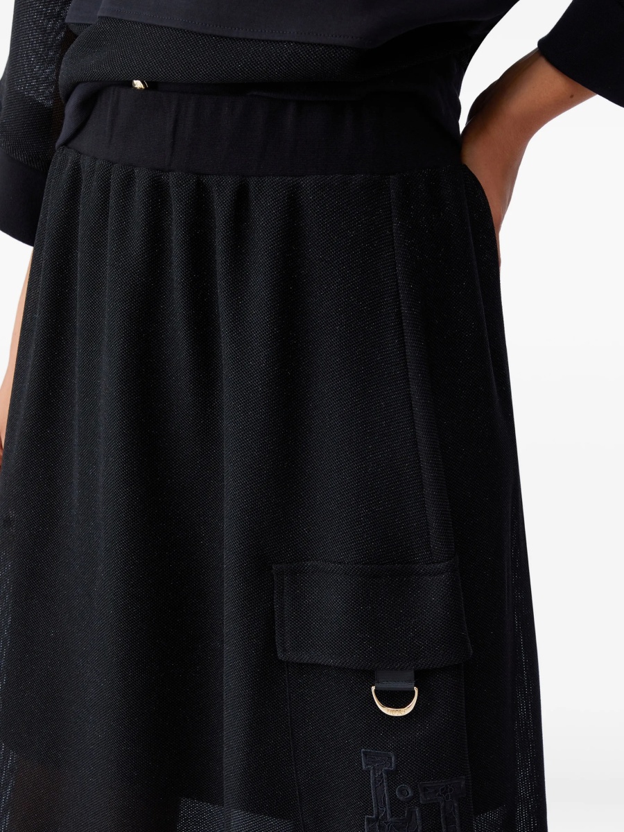 Fusta clos LIU JO SPORT neagra din polyester si vascoza - Img 5