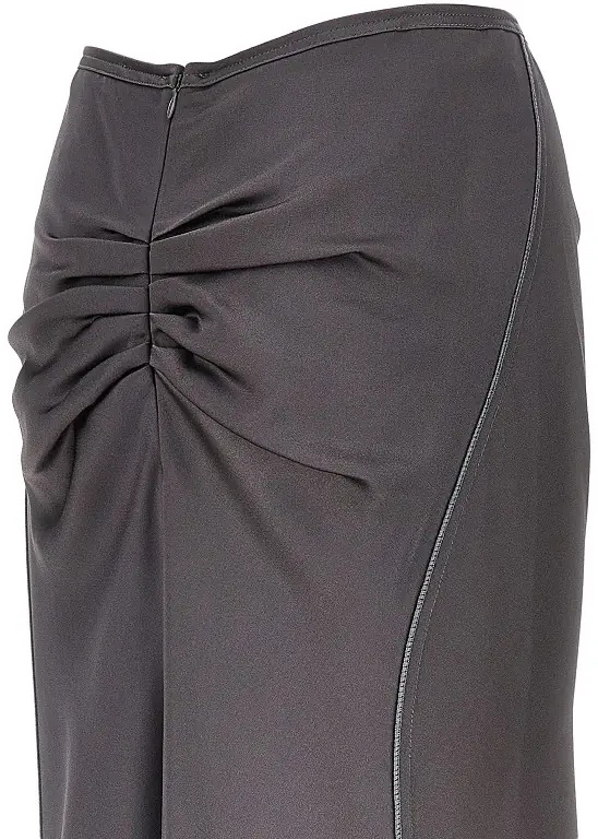 Fusta Crepe back satin midi skirt - Img 4