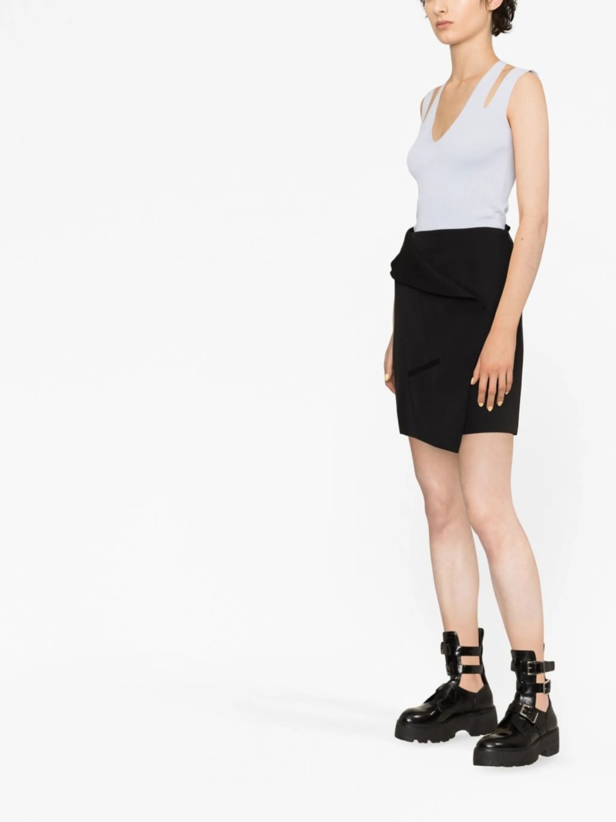 Fusta cu talie inalta Alexander McQueen neagra din lana - Img 3