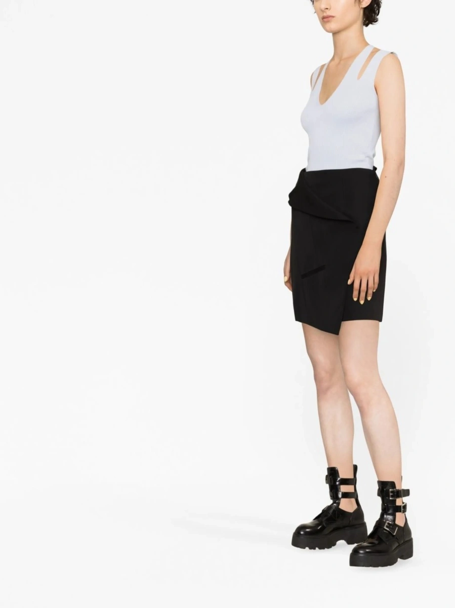 Fusta cu talie inalta Alexander McQueen neagra din lana - Img 3
