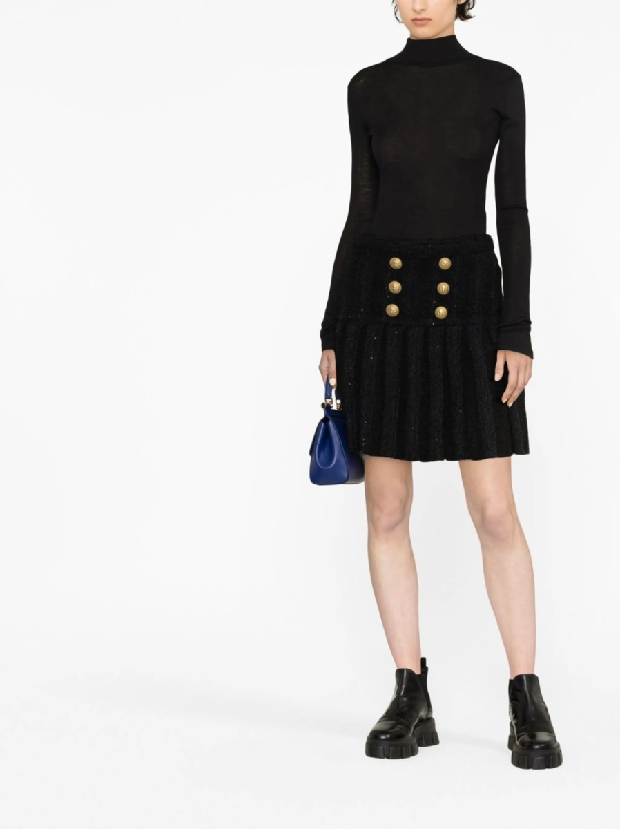 Fusta cu talie inalta Balmain neagra - Img 2