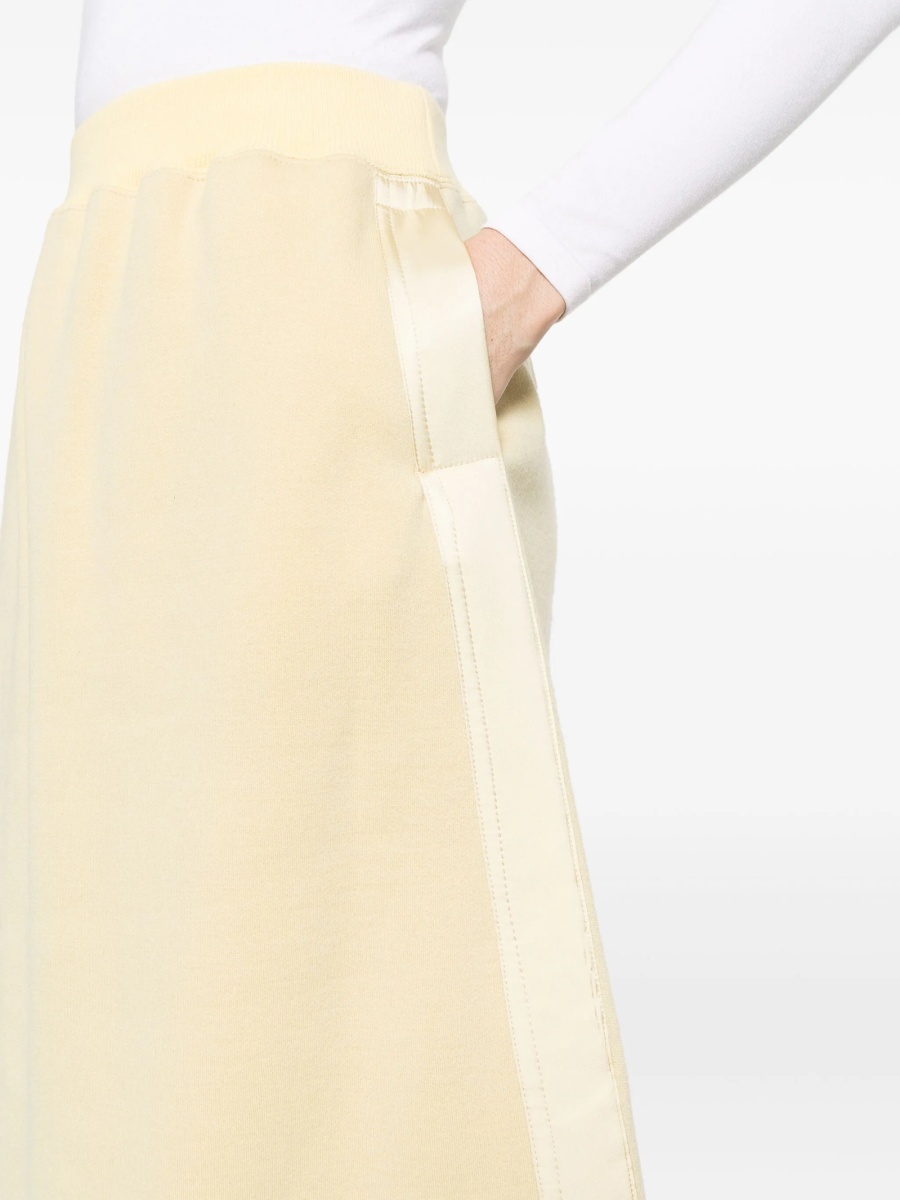 Fusta cu talie inalta Jil Sander galbena din bumbac si lana - Img 5