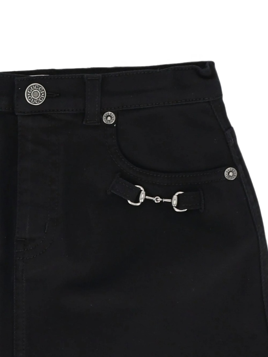 Fusta de blugi Gucci neagra din bumbac si elastan - Img 3