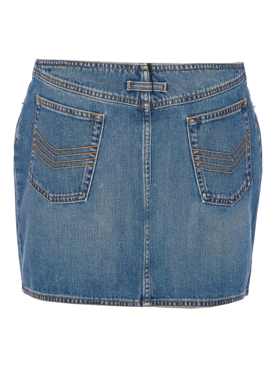 Fusta de blugi Jean Paul Gaultier albastra - Img 2