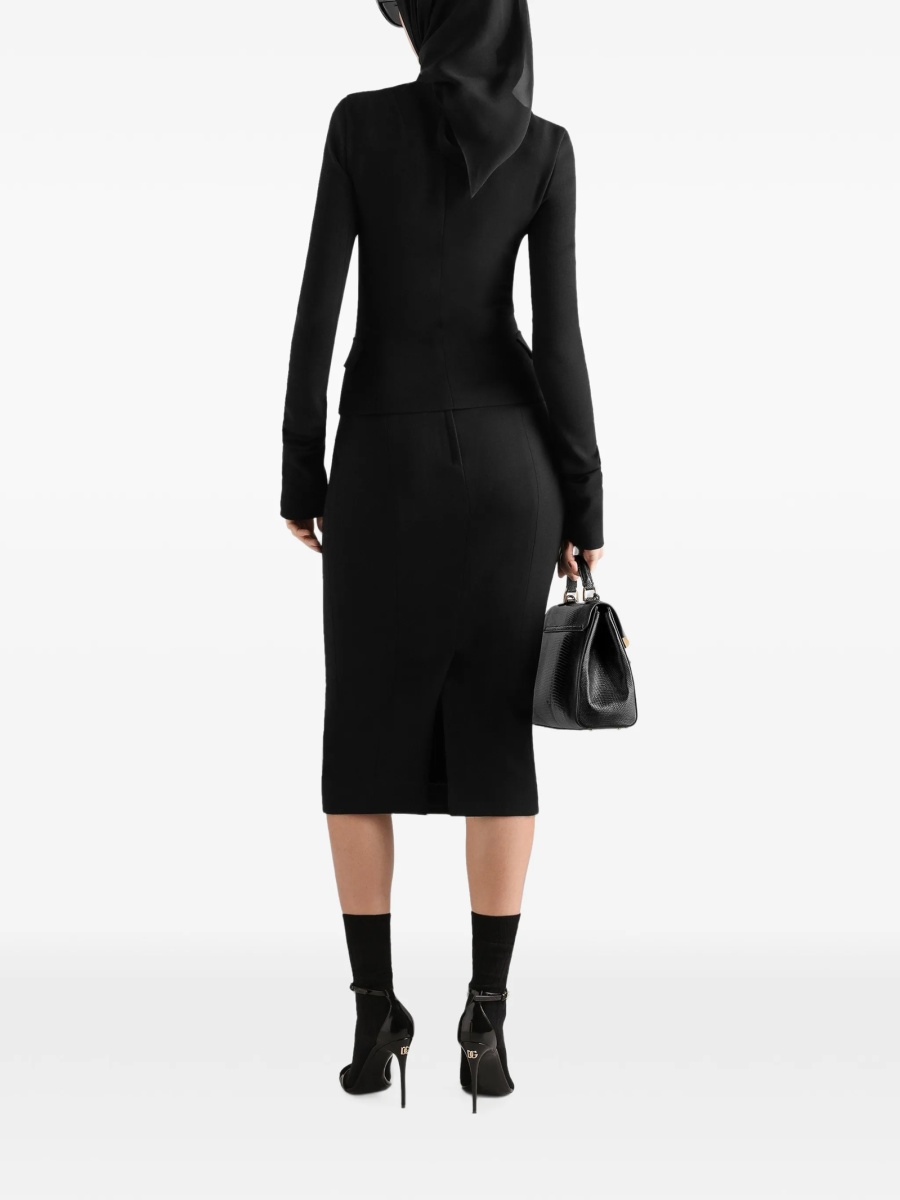 Fusta Dolce &amp; Gabbana neagra din lana si elastan - Img 2