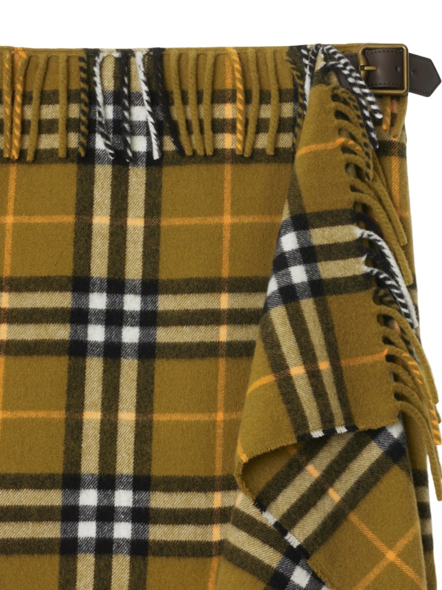 Fusta drepte Burberry verde din lana si casmir - Img 2