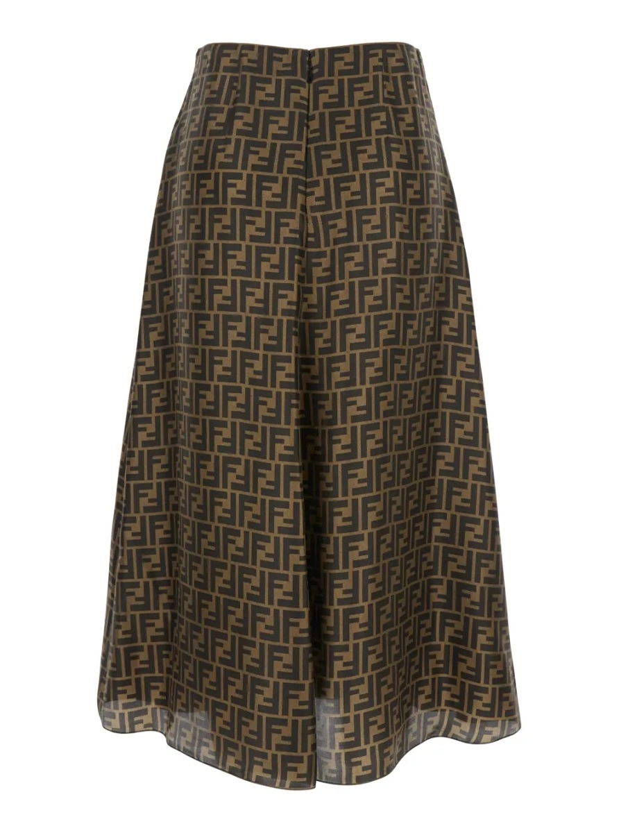 Fusta Fendi maro din matase - Img 2
