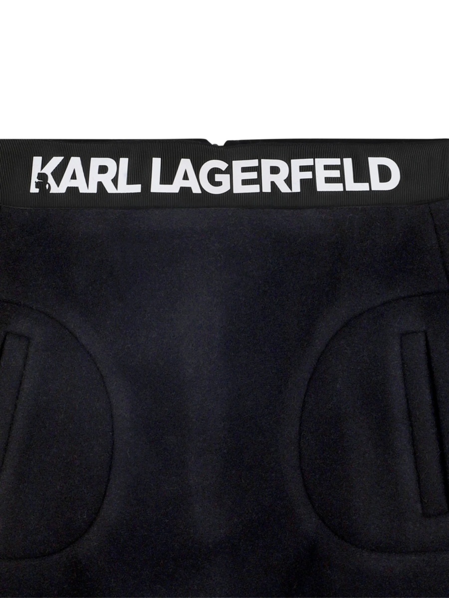 Fusta Karl Lagerfeld neagra din lana si polyester - Img 3