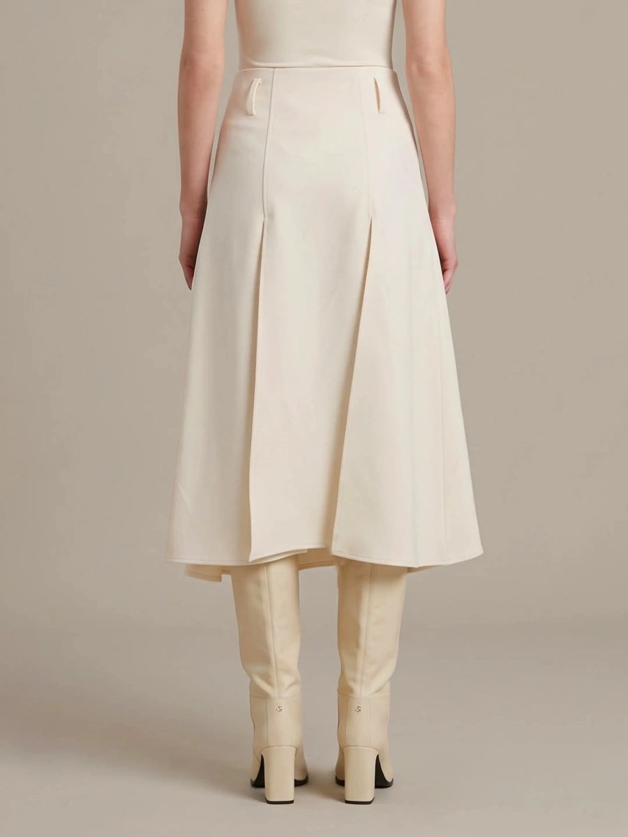 Fusta Midi Panel Skirt In Double Crepe - Img 3