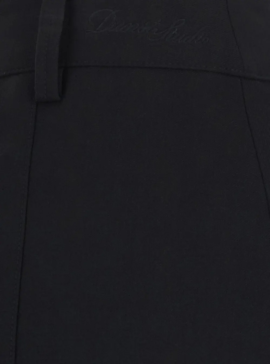 Fusta MINI SKIRT with elegant details and mixed fabric in Black for women - Img 3