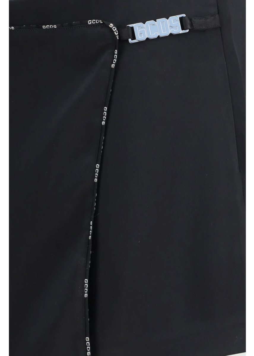 Fusta Satin mini Skirt-Shorts with logo trim - Img 3
