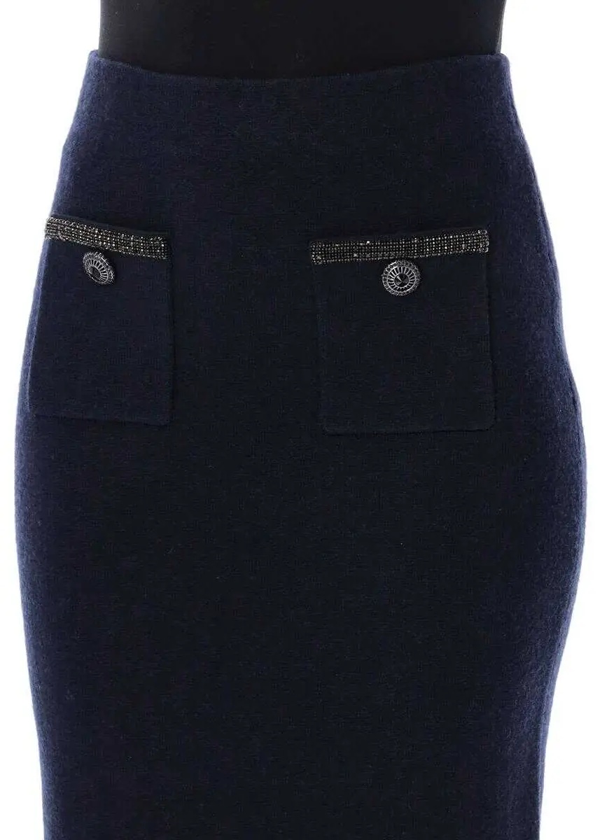 Fusta Self-Portrait Compact Wool Midi Skirt* - Img 3