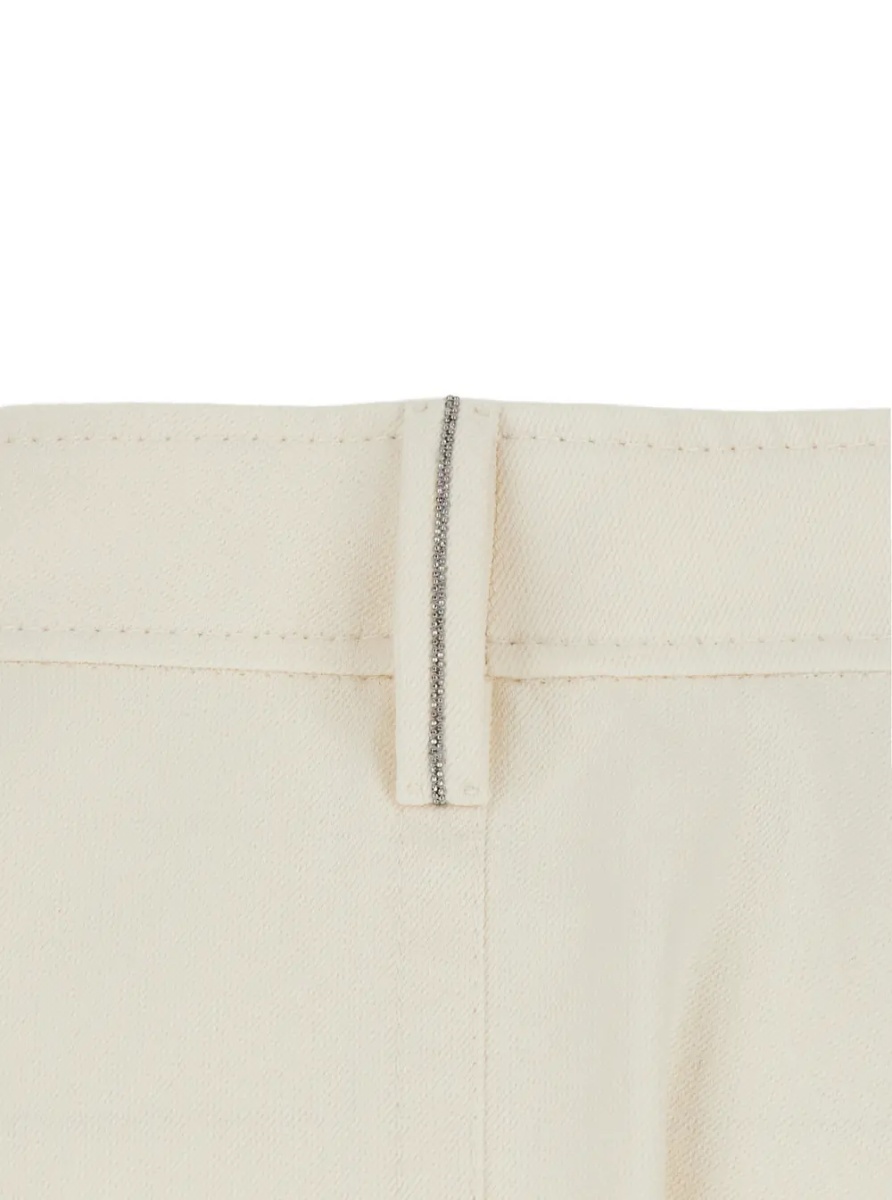 Fusta White Flared Skirt with Monile detail on the back in cotton blend for women - Img 4