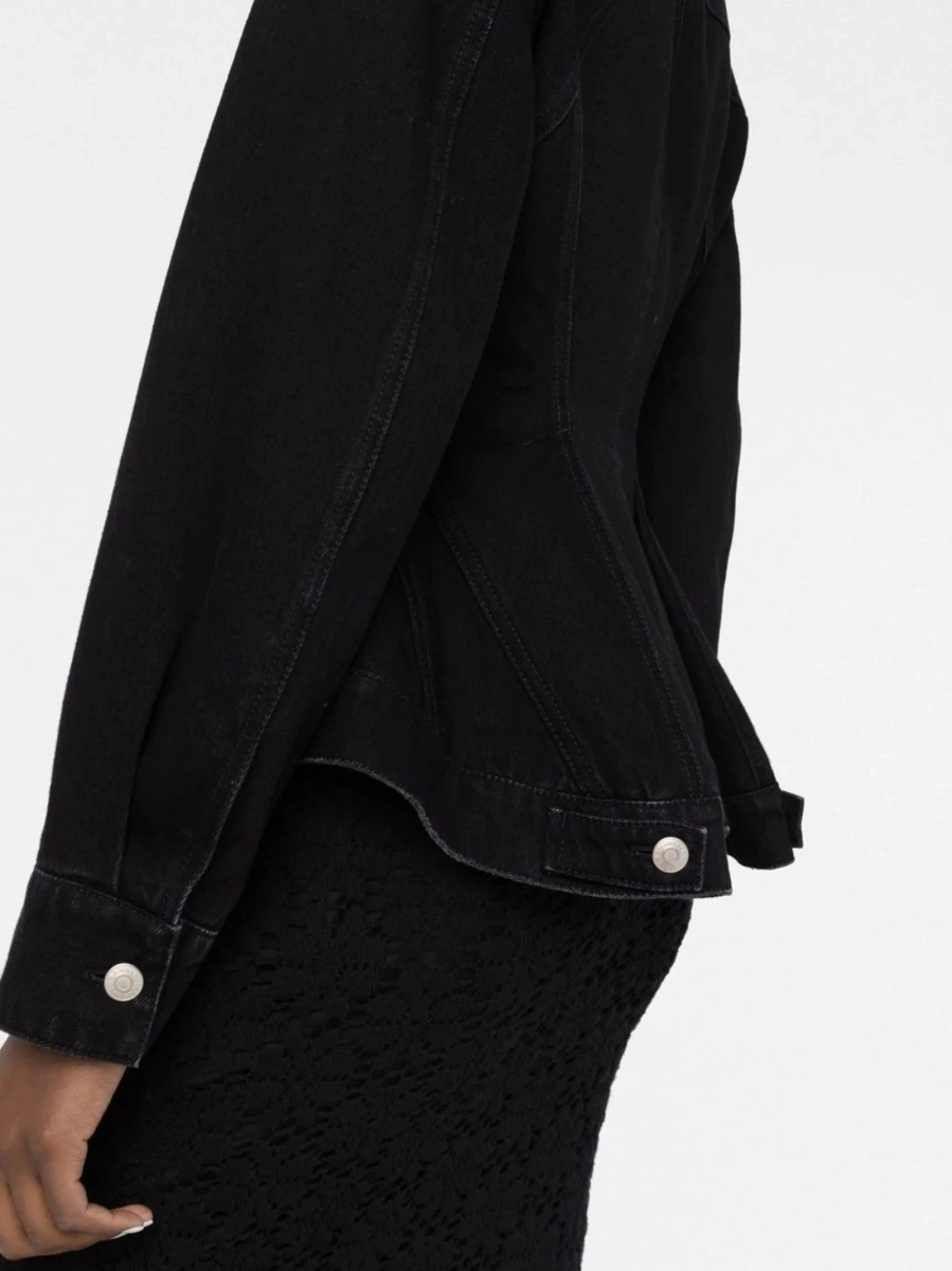 Geaca de blugi Alexander McQueen neagra din bumbac - Img 5