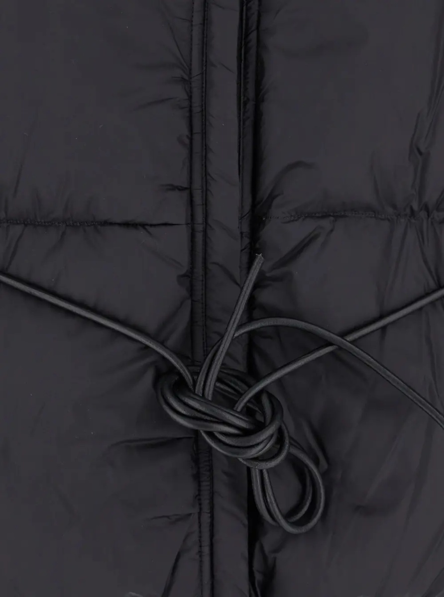 Geaca de Iarna Black Down Jacket with Drawstring Waist and High Neck in Tech Fabric Woman - Img 3
