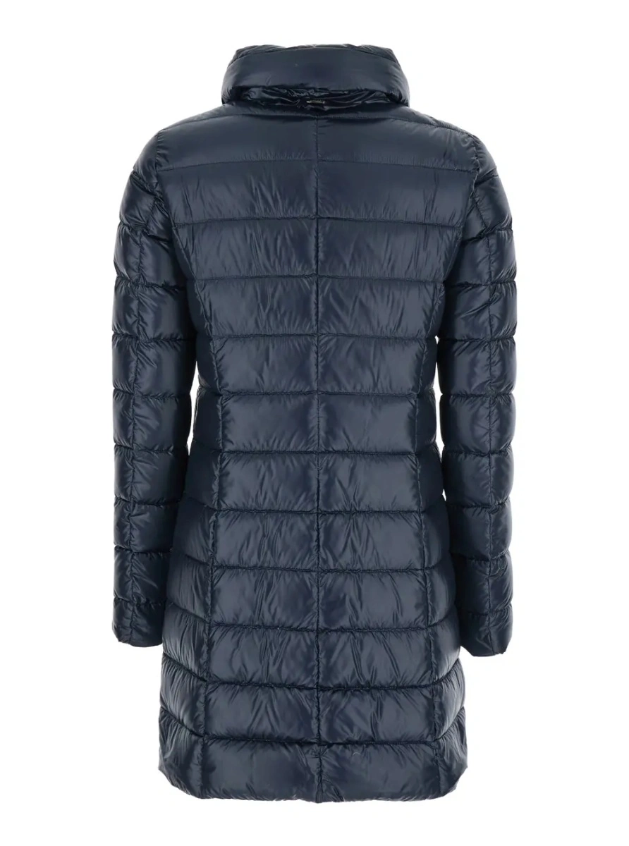 Geaca de Iarna Blue Down Jacket with Zip Closure and Two Patch Pockets in Tech Fabric for Women - Img 2