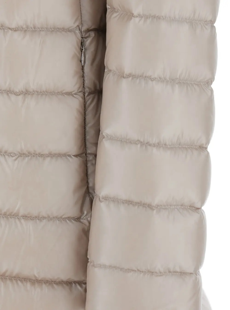 Geaca de Iarna Down jacket with hood and drawstring in tech fabric beige women - Img 3