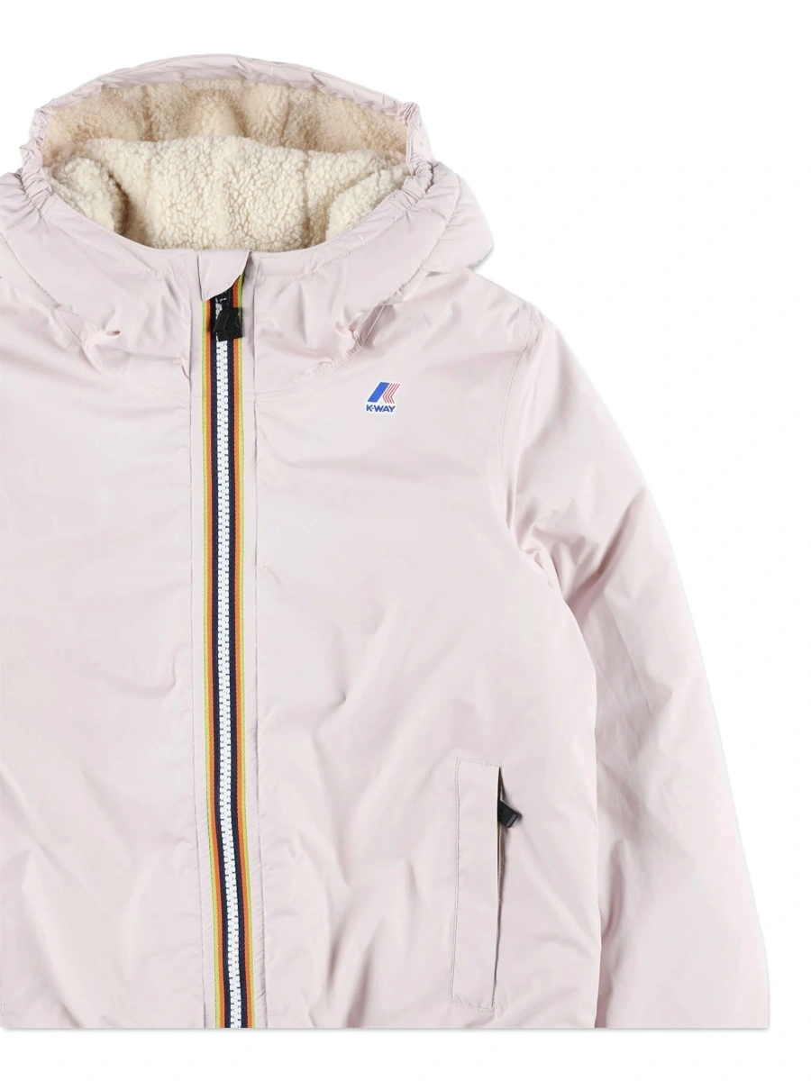 Geaca de iarna K-WAY KIDS roz din nylon - Img 3