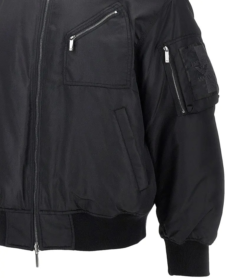 Geaca de Iarna Nylon bomber jacket with logo patch - Img 2