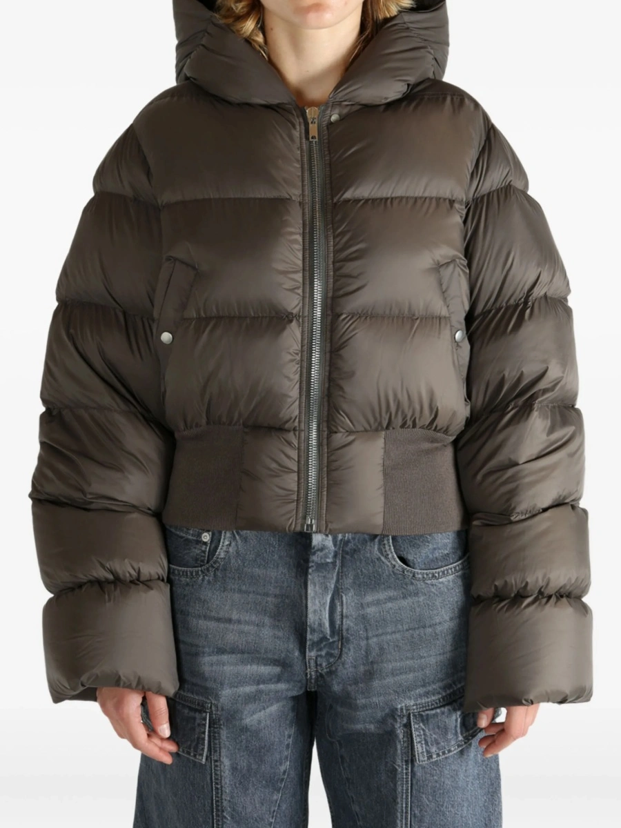 Geaca de iarna Rick Owens gri din lana si nylon - Img 3