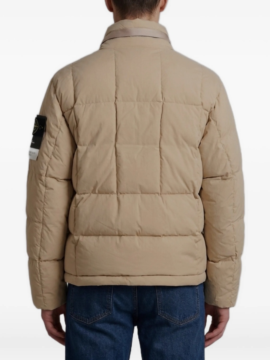 Geaca de iarna Stone Island neutra din poliamida si bumbac - Img 3
