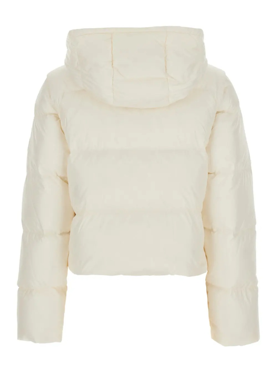 Geaca de Iarna White Puffer Jacket with High Collar and Front Zip Closure in Tech Fabric for Women - Img 2