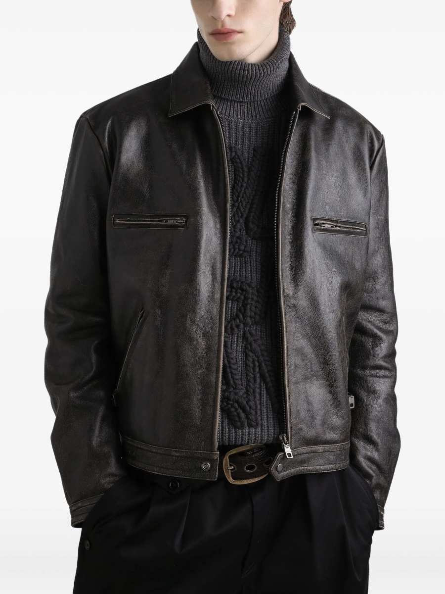 Geaca de piele Dolce &amp; Gabbana neagra - Img 4