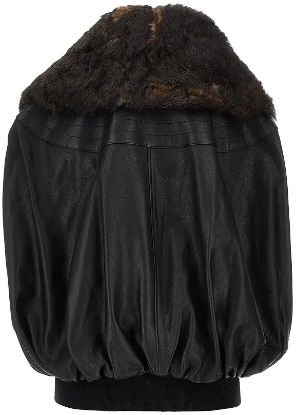 Geaca de Piele Nappa leather bomber cape - Img 3