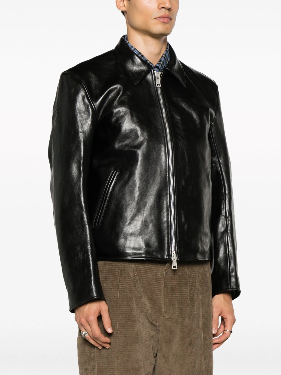 Geaca de piele OUR LEGACY neagra din piele si bumbac - Img 3