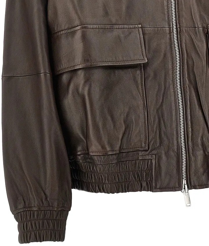 Geaca de Piele 'Piston' leather bomber jacket - Img 4