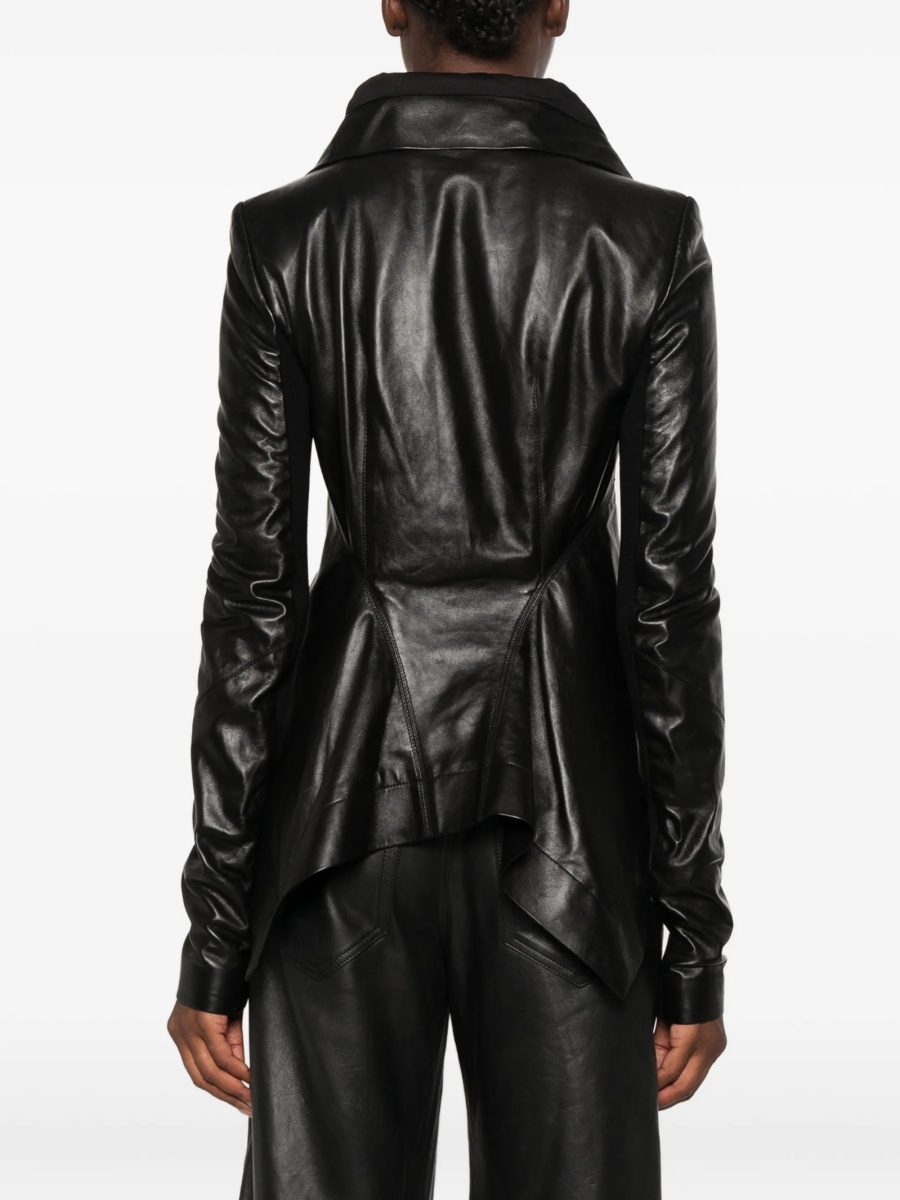 Geaca de piele Rick Owens neagra din piele - Img 4