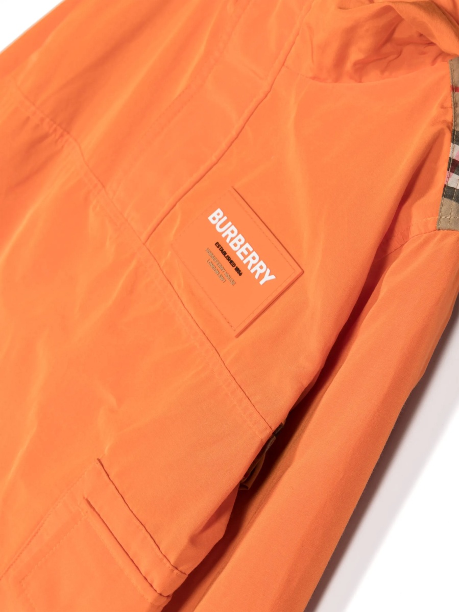 Geaca de ploaie Burberry portocalie din polyester si bumbac - Img 3