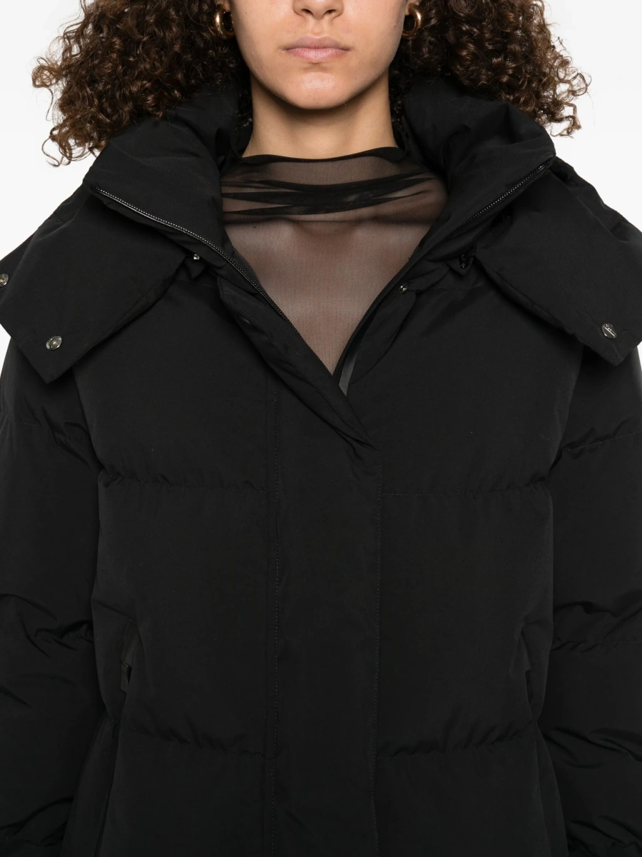 Geaca Oversize Herno neagra din polyester si poliuretan - Img 5