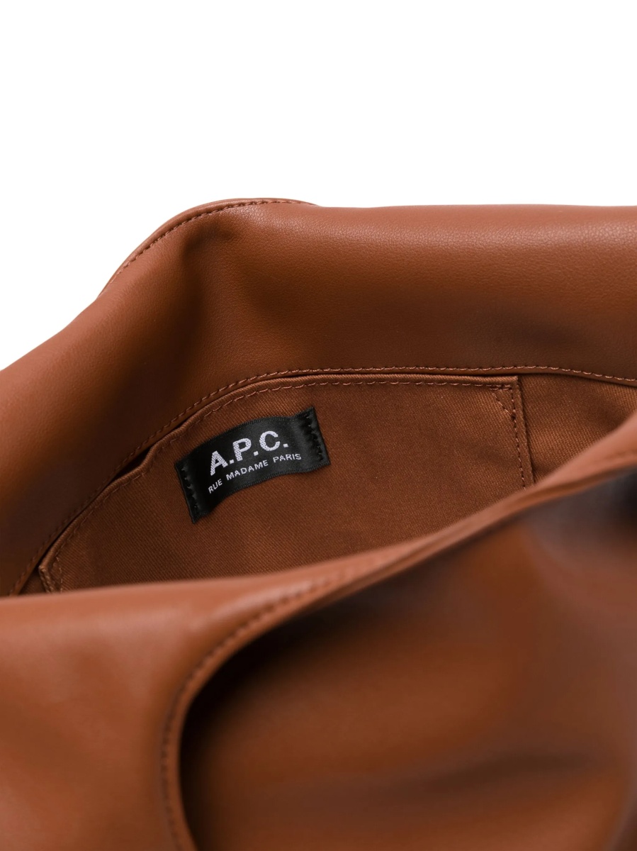 Geanta de mana A.P.C. maro din polyester si poliuretan - Img 5