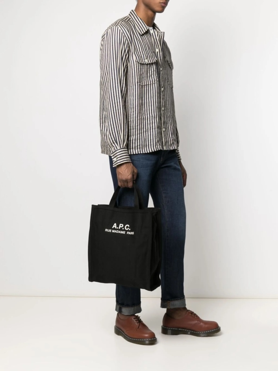 Geanta de mana A.P.C. neagra din bumbac - Img 2