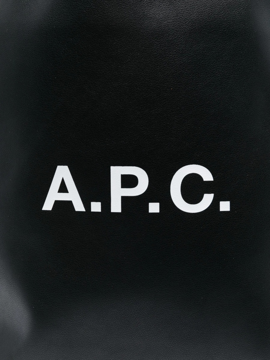 Geanta de mana A.P.C. neagra din poliuretan si polyester - Img 4