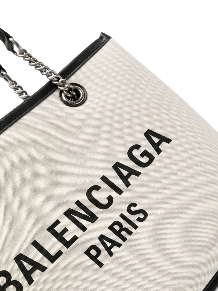 Geanta de mana Balenciaga neutra din piele si material textil - Img 3