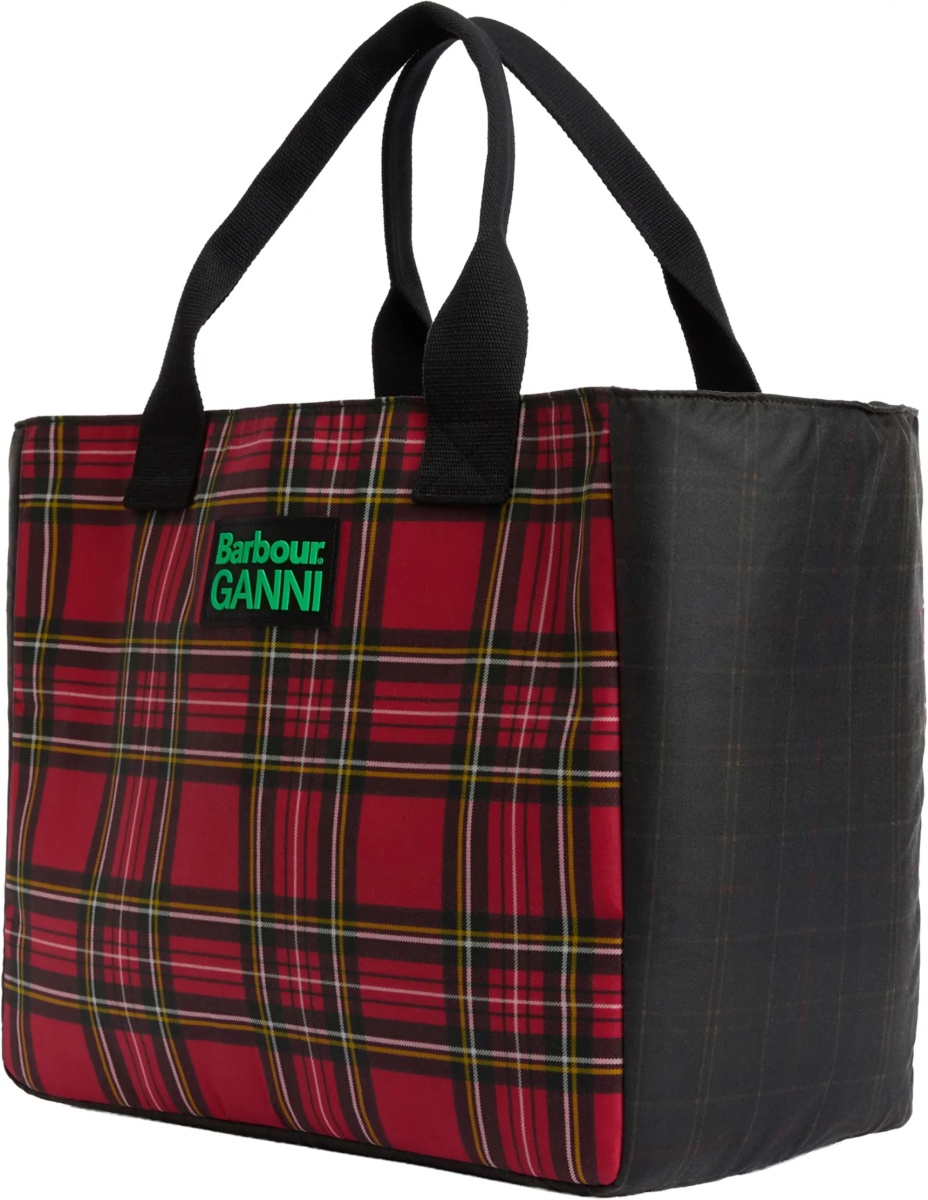 Geanta de mana Barbour X Ganni Waxed Cotton Tote Bag - Img 3