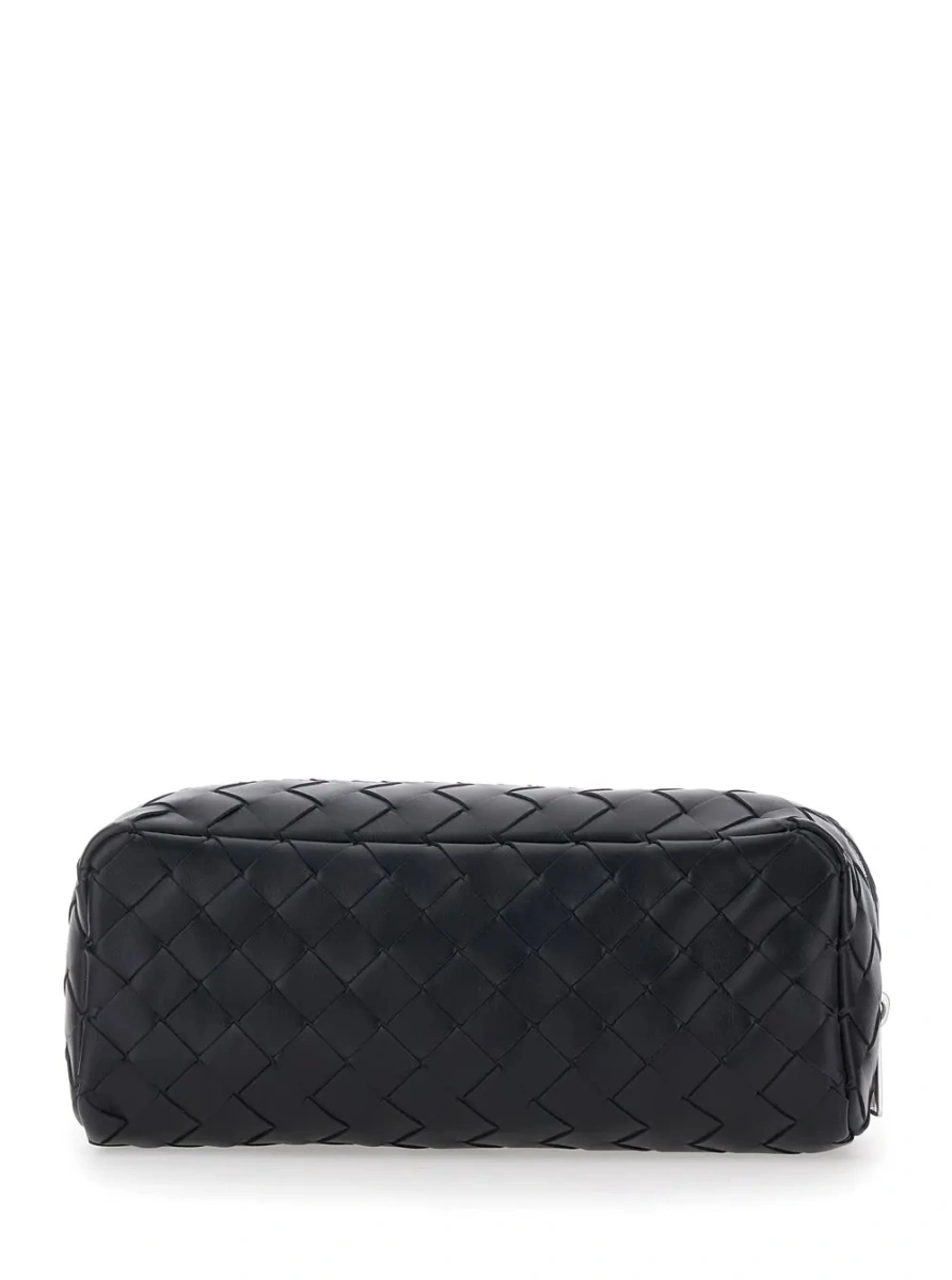 Geanta de mana Bottega Veneta neagra din piele - Img 2