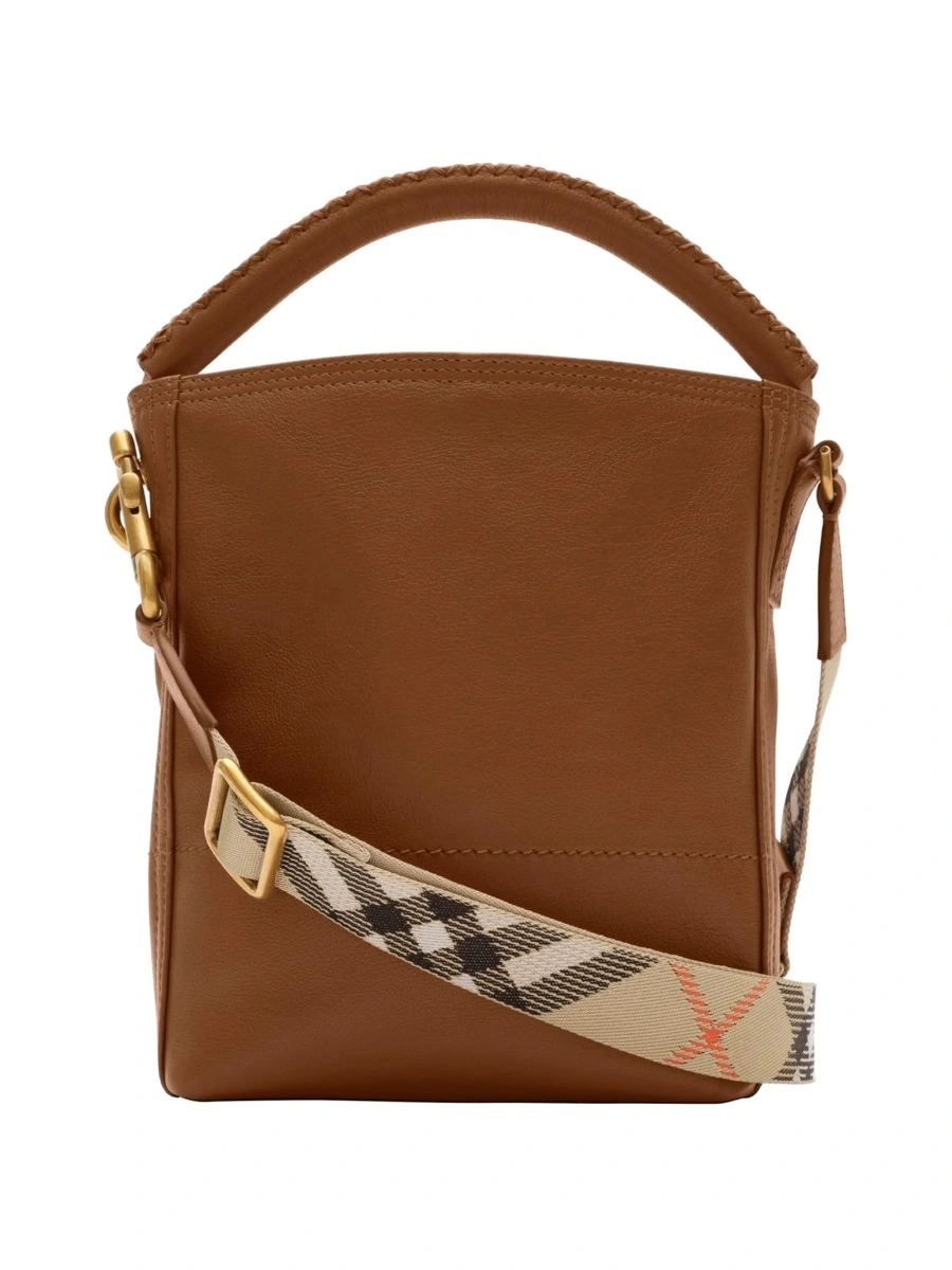 Geanta de mana Burberry maro din piele - Img 2