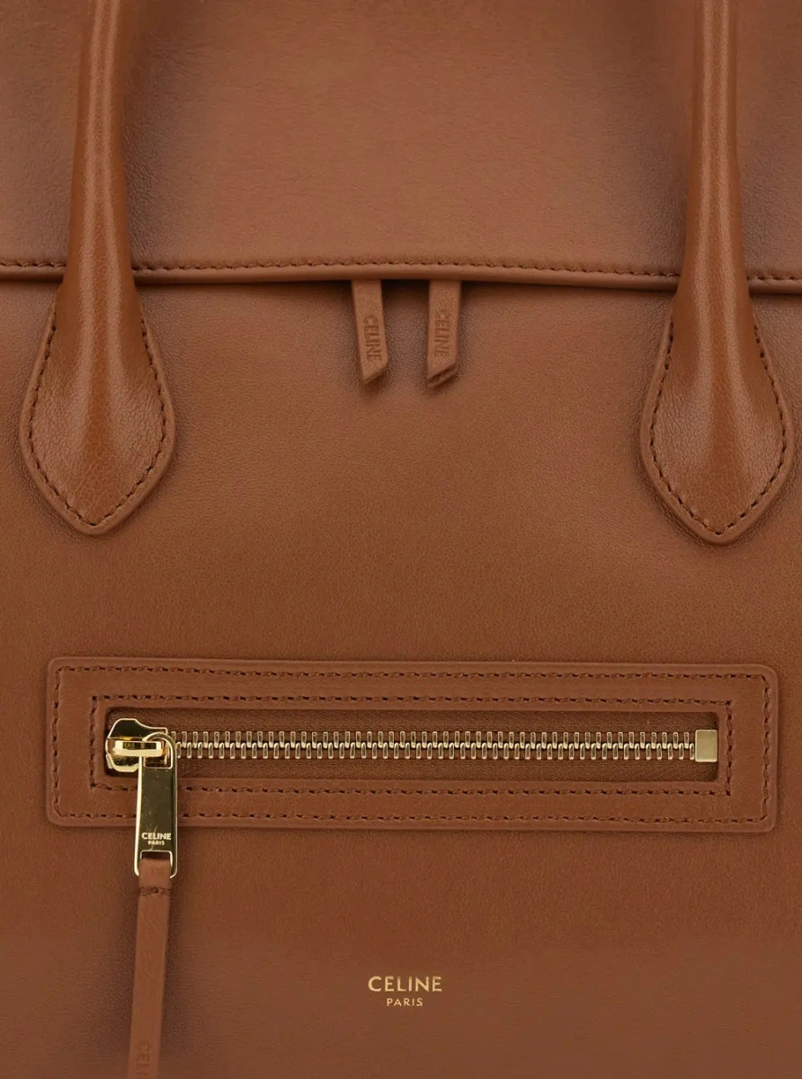 Geanta de mana Céline maro din piele 'Medium New Luggage' - Img 3
