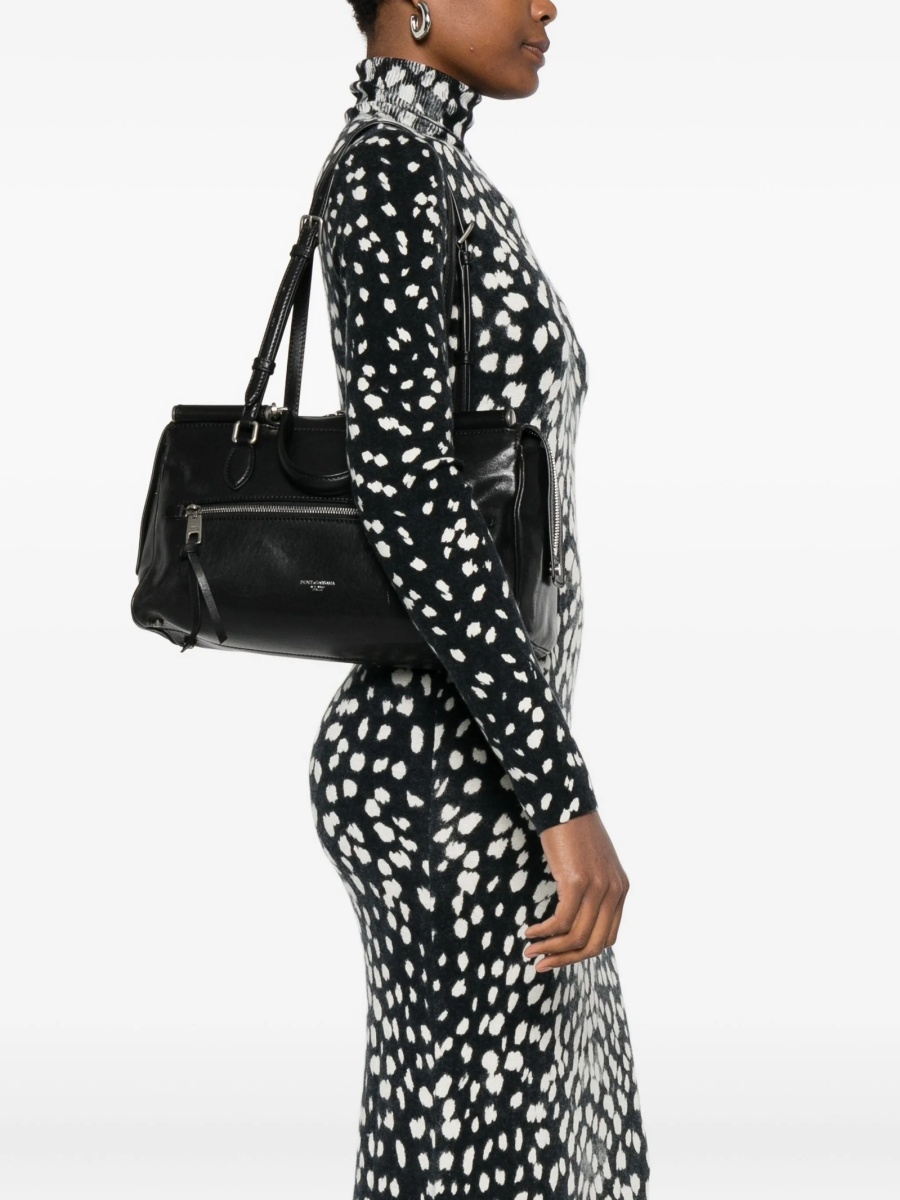 Geanta de mana Dolce &amp; Gabbana neagra din poliuretan si piele - Img 2
