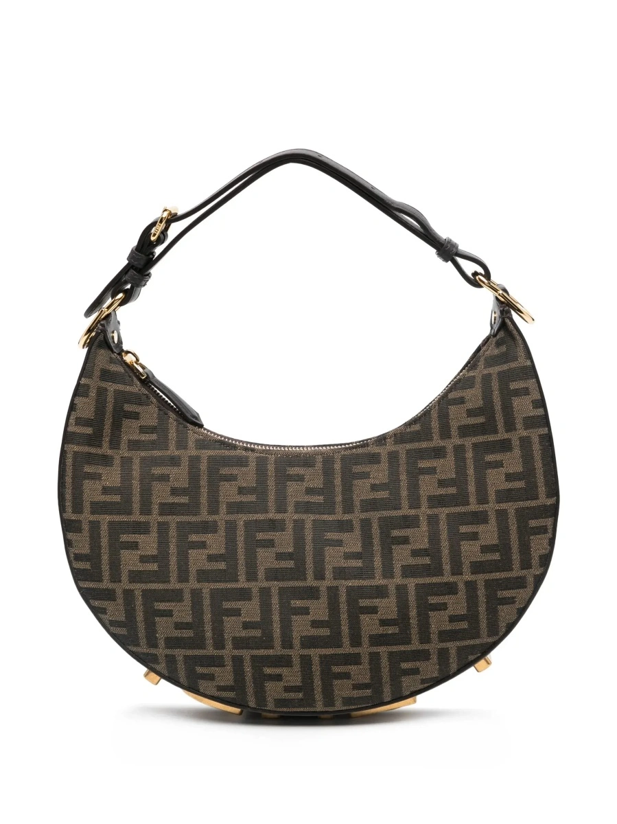 Geanta de mana Fendi maro din jacquard FF - Img 10