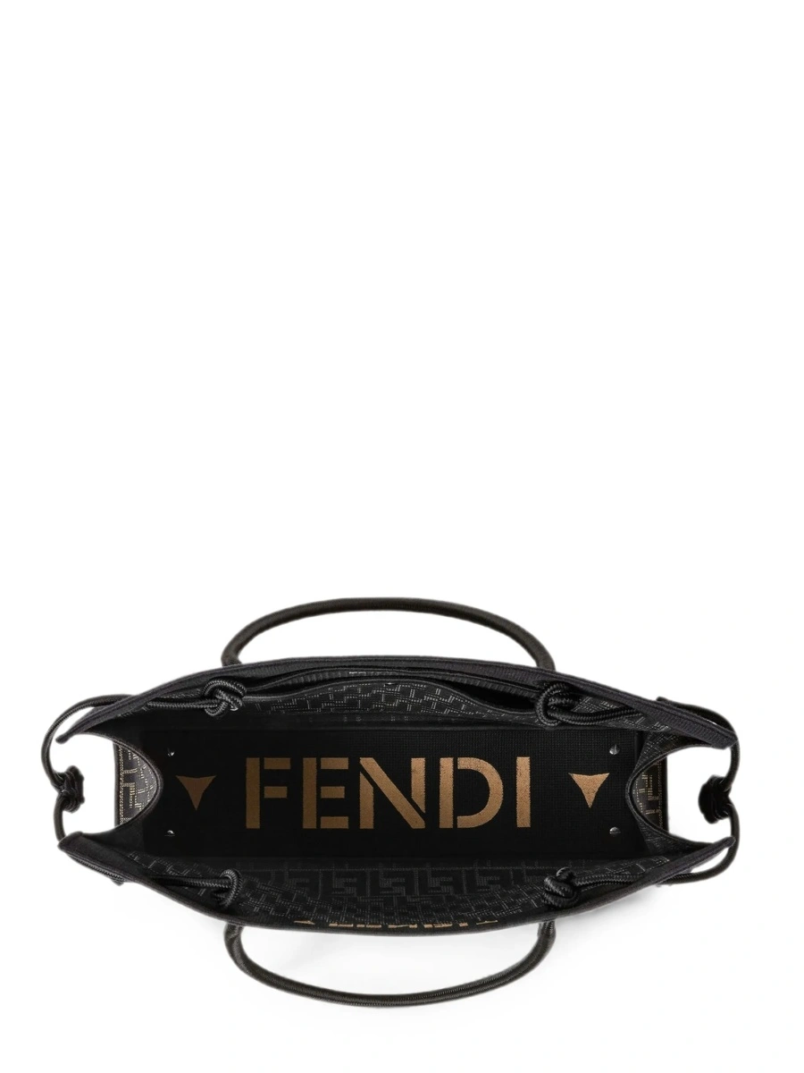Geanta de mana Fendi neagra din polyester - Img 4
