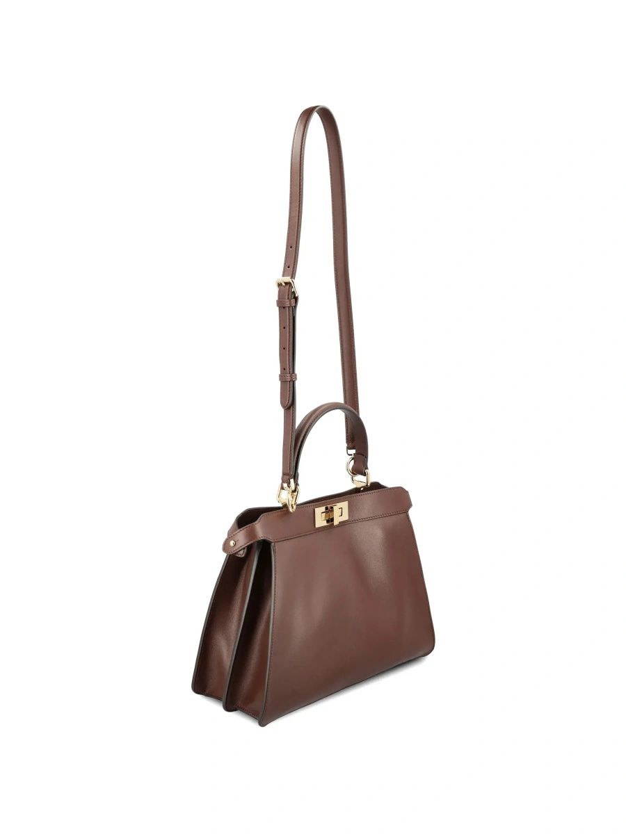 Geanta de mana Fendi 'Peekaboo' maro din piele - Img 5