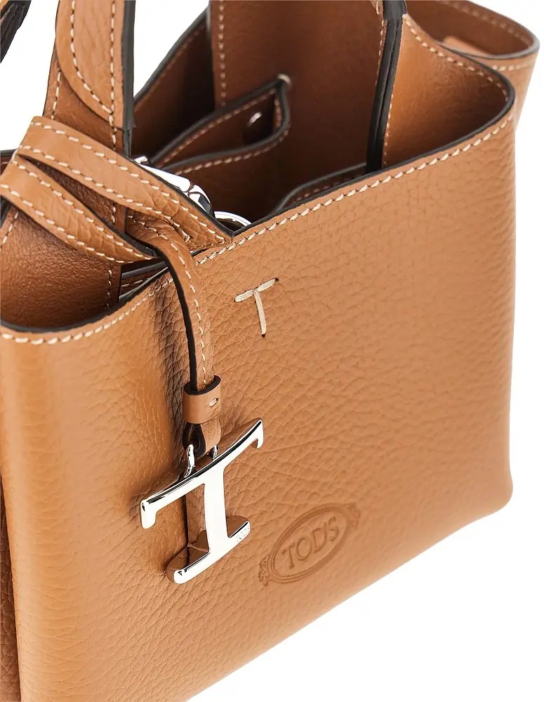 Geanta de mana Grained leather mini shopping bag - Img 4